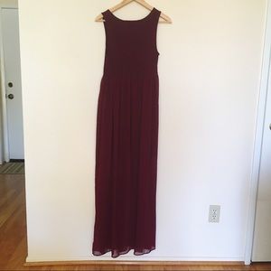 Maroon/oxblood maxi chiffon dress